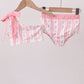 Blush floral print bow 2pc swimsuit