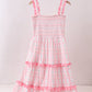 Blush floral smocked tiered dress
