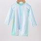 Blue stripe one-piece swimsuit