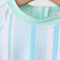 Blue stripe one-piece swimsuit