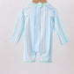 Blue stripe one-piece swimsuit