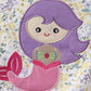 Floral mermaid applique rashguard