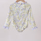 Floral mermaid applique rashguard