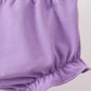 Purple rose bow smocked ruffle bloomer set
