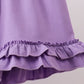 Purple rose bow smocked ruffle shorts set