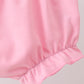 Pink floral bow smocked ruffle bloomer set