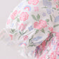 Pink floral bow smocked ruffle bloomer set