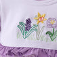Purple floral embroidery gingham bloomer set