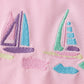 Pink sailboat embroidery bloomer set