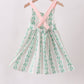 Green floral stripe pocket dress