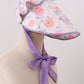 Purple rose bow print bonnet