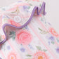 Purple rose bow print bonnet