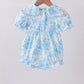 Blue rose smocked bubble