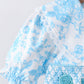 Blue rose smocked bloomer set
