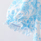 Blue rose print women dress