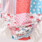 Pink floral patchwork ruffle rashguard
