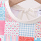 Pink floral patchwork ruffle rashguard