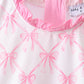 Pink bow ruffle one-piece swimsuit