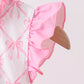 Pink bow ruffle one-piece swimsuit