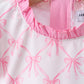 Pink bow ruffle 2pc swimsuit