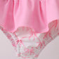 Pink bow ruffle 2pc swimsuit