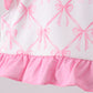 Pink bow ruffle 2pc swimsuit