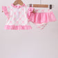 Pink bow ruffle 2pc swimsuit
