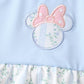 Blue character applique ruffle 2pc swimsuit