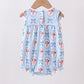 Blue strawberry bow embroidery bubble