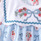 Blue strawberry bow ruffle shorts set