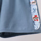 Blue strawberry bow ruffle shorts set