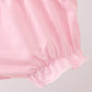 Pink carousel print ruffle bloomer set