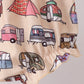 Khaki camper applique bow bloomer set