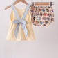 Khaki camper applique bow bloomer set