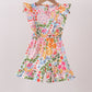 Summer floral print ruffle jumpsuit