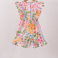Summer floral print ruffle jumpsuit