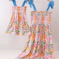 Summer floral print smocked mom&me dress