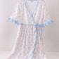 Blue bow ribbon print dress