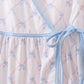 Blue bow ribbon print dress