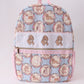 Pink puppy embroidery backpack