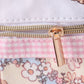 Pink puppy embroidery backpack