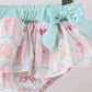 Green castle cream ruffle 2pc swimsuit