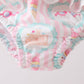 Green castle cream ruffle 2pc swimsuit
