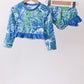 Ocean garden splash ruffle rashguard set