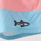 Colorblock fish embroidery swim trunks