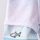 Colorblock fish embroidery swim trunks