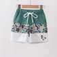 Camouflage duck embroidery swim trunks
