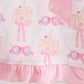 Pink bow castle ruffle bloomer set