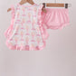 Pink bow castle ruffle bloomer set