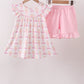 Pink bow castle ruffle shorts set